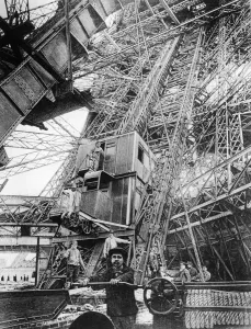 Black And White Construction Photos Drucke: Eiffel Elevator