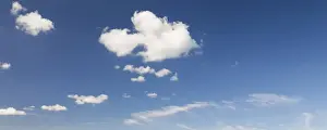Panoramic Nature Scene Drucke: White clouds, blue sky