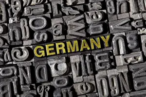 Die Wörter Deutschland bestehen aus altem Bleitypus