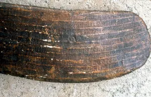 Landschaften Drucke: Alphabete - Beispiel der Ostinsel-ideografischen Schrift auf Holztafeln