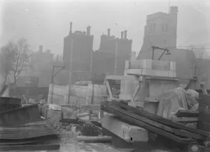 London Cityscape 1930s Drucke: Work progresses on Lambeth Bridge. A view of the progress of the work on Lambeth Bridge