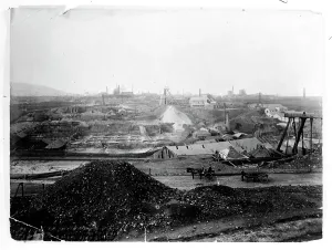 Allgemeiner Blick auf die Dolcoath-Mine in Camborne aus dem frühen Jahrhundert