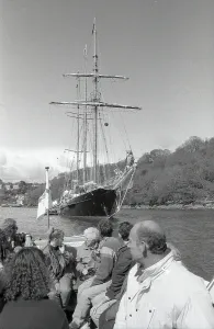 Segelschule Segelyacht, Fowey, Cornwall. April 1993