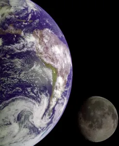 US-Raum-Galilei-Bild-Erde und Mond