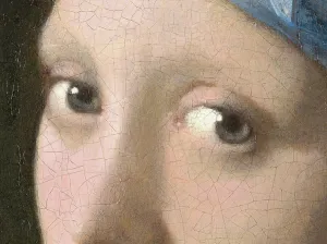 Drucke von Ein Hauch von Eleganz umgibt das Gesicht der jungen Frau, die einen glänzenden Perlenohrring trägt. Die sanften Linien und Farben erzeugen eine Atmosphäre der Ruhe und Intimität Johannes Vermeer Drucke: Junge mit einem Perlenohrring, um 1665-6 (Öl auf Leinwand)