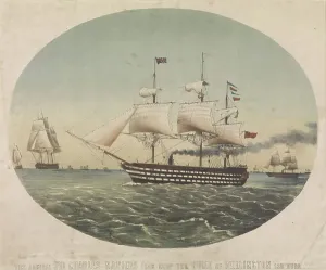 Steamship History Drucke: The ship The Duke of Wellington, 1852 (lithograph)