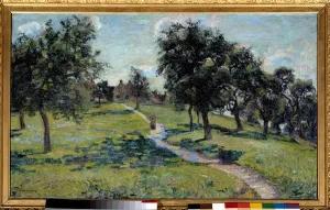 Bildlandschaft in der Normandie mit Apfelbäumen, Gemälde von Jean Baptiste Armand Guillaumin