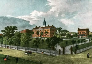 Hochschulen Drucke: Rutgers Universität im Jahr 1844, 1920 (Lithografie)