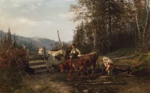 Scandinavian Art Drucke: By the gate