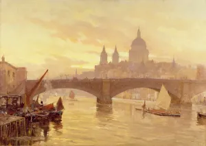 London River Thames Scene Drucke: Southwark Bridge