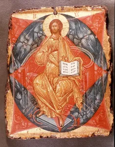 Jesus Christ Enthroned Drucke: Icon (tempera on panel)