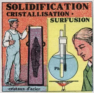 Anonymous Engraving Drucke: Changes in states: solidification and crystallization. Formation of steel crystals