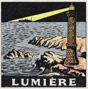 Lighthouse At Night Drucke: Ether (material): the light of a lighthouse in the night
