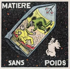 Science Fiction Art Drucke: Ether (material): material without weight. Scene of the novel by Jules Verne (1828-1905