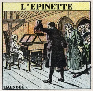 Historical Musical Instruments Drucke: Musical instruments: batted string instruments. Young George Frederick Handel