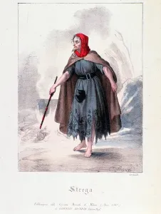 Hexenfigur in Macbeth, Oper von Giuseppe Verdi, 1847.