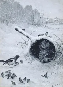 Louis Wain Art Drucke: Taking shelter