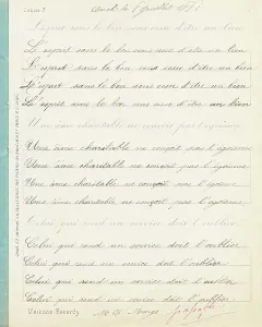 Schreibheft, Sätze in mittlerer Kurrentschrift, um 1880-1900 (Druck).