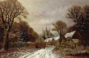 Northamptonshire Drucke: Gretton, Northamptonshire (Öl auf Leinwand)