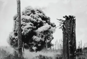 Great War Photographs Drucke: Consequence of an explosion of shell during the Great War