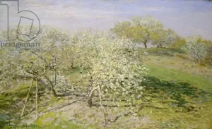 Drucke von 3468899 Spring (Fruitbäume im Blühen), 1873 (Ölgemälde auf Leinwand) von Monet Claude (1840-1926); 62,2x100,6 cm; Metropolitan Museum of Art, New York Claude Monet Drucke: Frühling (Bäume mit Blüten, Öl auf Leinwand) 1873