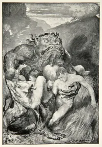 Der Dämon des Bösen, mit seiner wilden Gier, ergriff sie gierig.