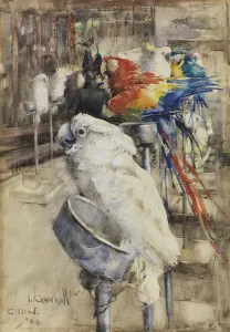 Drucke von GLS224021 Die Vogelhaus im Kliffon von Crawhall, Joseph (* 1861 - * 1913) ; Aquarellum auf Papier (w/c); 51 x 35 cm; Burrell-Sammlung, Glasgow, Schottland; CSG CIC Glasgow Museums Collection Aquarellbilder Drucke: Die Vogelhalle, Clifton, 1888 (Wasserfarbe auf Papier)