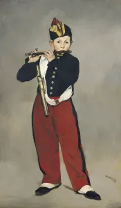 Drucke von XIR36755 Die Pfeifferin aus dem Jahr 1866 ist ein Gemälde von Édouard Manet. Es wurde auf Leinwand mit Öl gemalt und maß 161x97 cm Impressionistische Gemälde Drucke: Der Schlagzeuger, 1866 (Öl auf Leinwand)