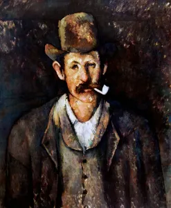 Drucke von Paul Cezanne; Ein Mann mit einer Pfeife, 1892 - 96 von Cezanne, Paul (1839-1906). Der französische Impressionist Maler war geboren und gestorben in Aix-en-Provence im Süden Frankreichs Paul Cezanne Drucke: Der Paul Cézanne Mann mit einer Pfeife, 1892-96