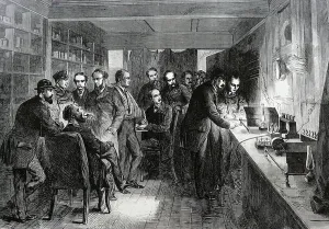 Great Eastern Ship Drucke: Testing the 1865 Atlantic telegraph cable on board the Great Eastern, 1866