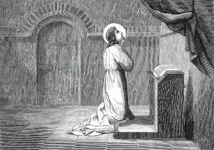 Roman Catholic Saint Drucke: Representation of Saint Eusebius of Rome (died 357) (St Eusebius or Eusebio of Rome)