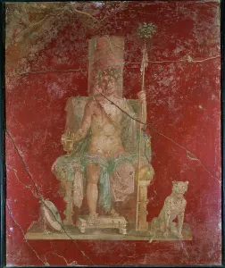 Ancient Roman Gods Drucke: Bacchus on a throne
