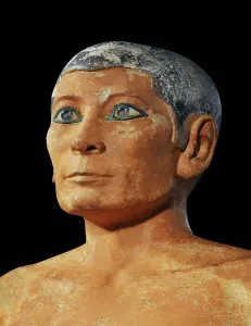 Old Kingdom Sculpture Drucke: Head of a scribe