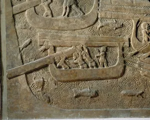 Mesopotamian Art Drucke: Men unloading cedar