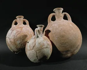 Ancient Middle East Art Drucke: Three Pilgrim flasks