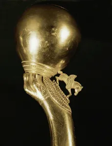Prehistoric Animal Art Drucke: Solid gold oval knob