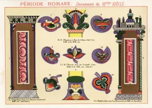 Decorative Patterns Drucke: Initials, design elements and capitals from documents of the Rom, 1890 (Chromolithograph)