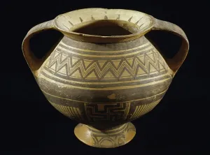 Geometric Patterns Art Drucke: Geometrically-patterned ceramic, Puglian civilization, 6th-5th century BC