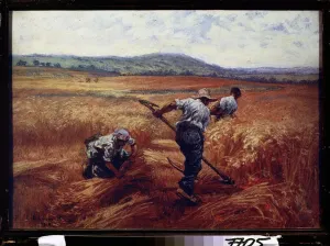 Die Mäher (Die Erntehelfer). Die Ernte. Pastellgemälde von Léon Augustin Lhermitte (1844-1925) 1910 Museum Puschkin, Moskau