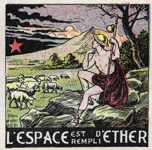 Antique Artwork Drucke: Ether (material): the space is filled with ether. A shepherd from Antiquite contemplating