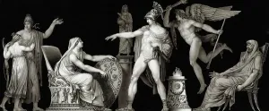 Neoclassical Art Style Drucke: Return with your shield - or on it