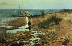 Drucke von BAL56262 Moyes-Bay , Beaumaris , Viktorien von McCubbin , Friedrich (1855 - 1917) ; Privatbesitz ; Australisch , urheberrechtsfrei Wales Drucke: Moyes Bay, Beaumaris, Victoria