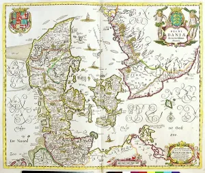 Historical Map Illustration Drucke: Denmark