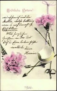 Happy Easter Drucke: Congratulations Easter, eggshell with cloves