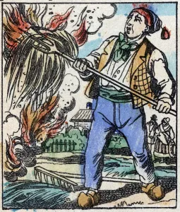 French School Of Literature Drucke: Illustration of the tale The Devils Fork