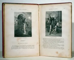 Illustrierungen aus "Um die Mond" von Jules Verne (1828-1905).