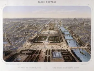 Champs Elysees Street Scene Drucke: Transformations of Paris under the Second Empire, Paris Haussmann
