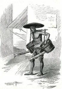 Indonesian Culture Drucke: A cantonnier, worker of the Java Town Hall, Batavia (present-day Jakarta, Indosia)