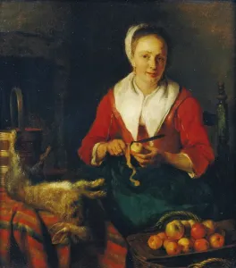 Die Apfelscheuer (Öl auf Leinwand)