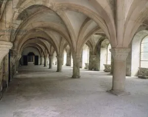 Burgundy Architecture Drucke: View of scriptorium